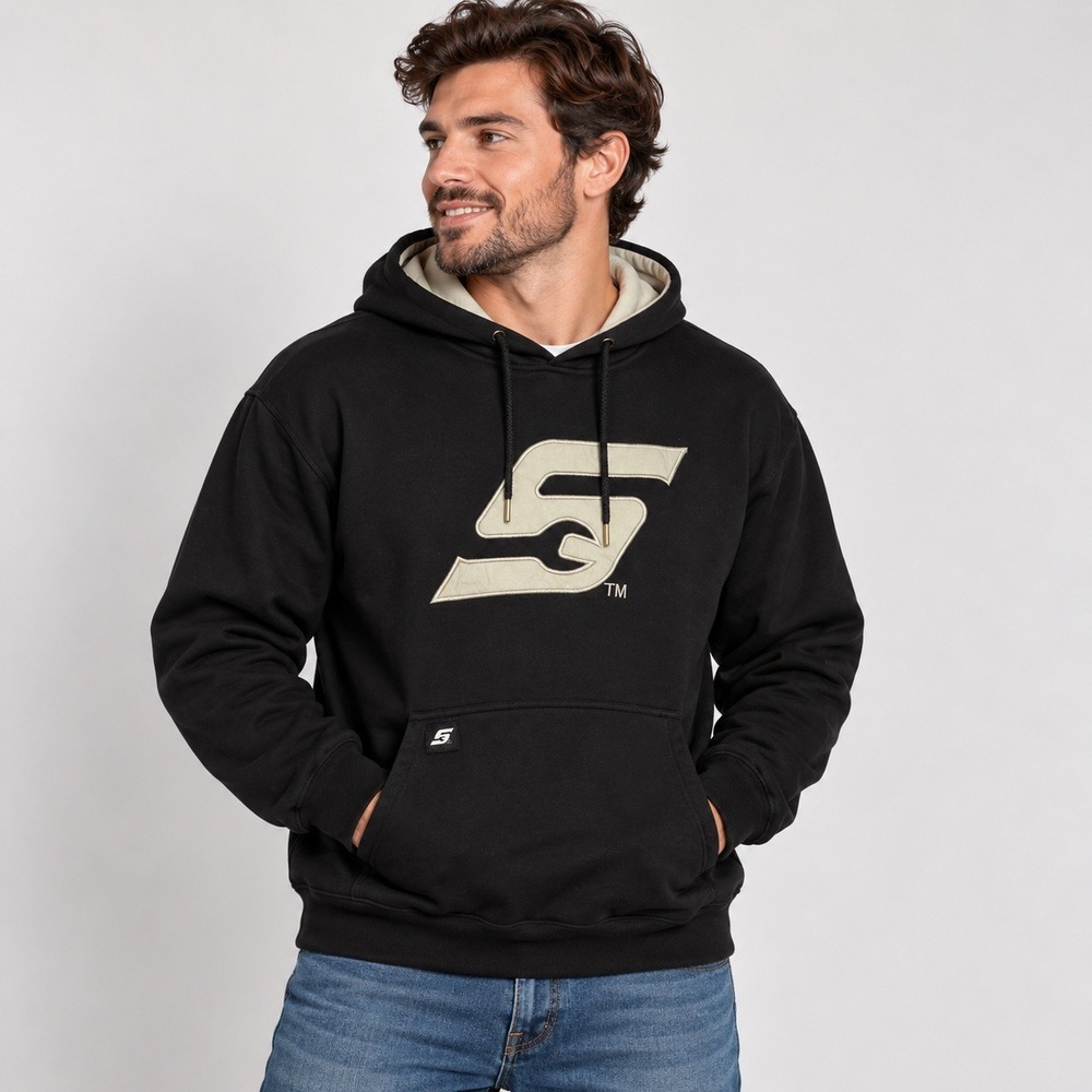 Snap-on Tools Mens XL Black Embroidered Logo Pullover Hoodie Sweatshirt